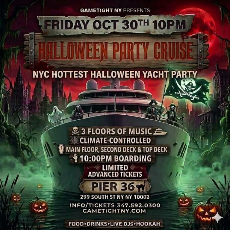 Event - NYC FRIDAY HIP HOP VS REGGAE® HALLOWEEN NIGHTMARE AT PIER 36 PARTY CRUISE - New York, New York - October 30, 2026 | concert tickets