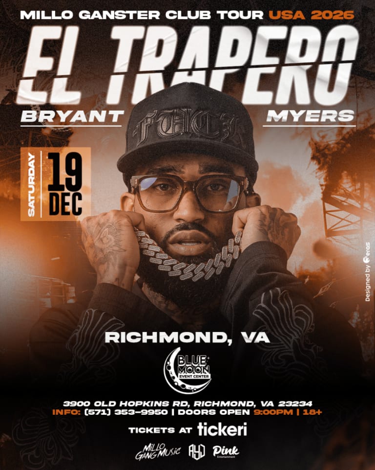 Event - Bryant Myers en Richmond Va Blue moon event center  - Richmond, VA - sáb, 19 de diciembre de 2026} | concert tickets