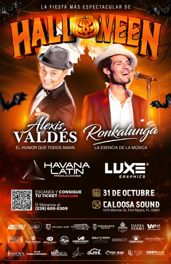 Event - Halloween Espectacular - Alexis Valdez- Ronkalunga - Fort Myers, FL - sáb, 31 de octubre de 2026} | concert tickets