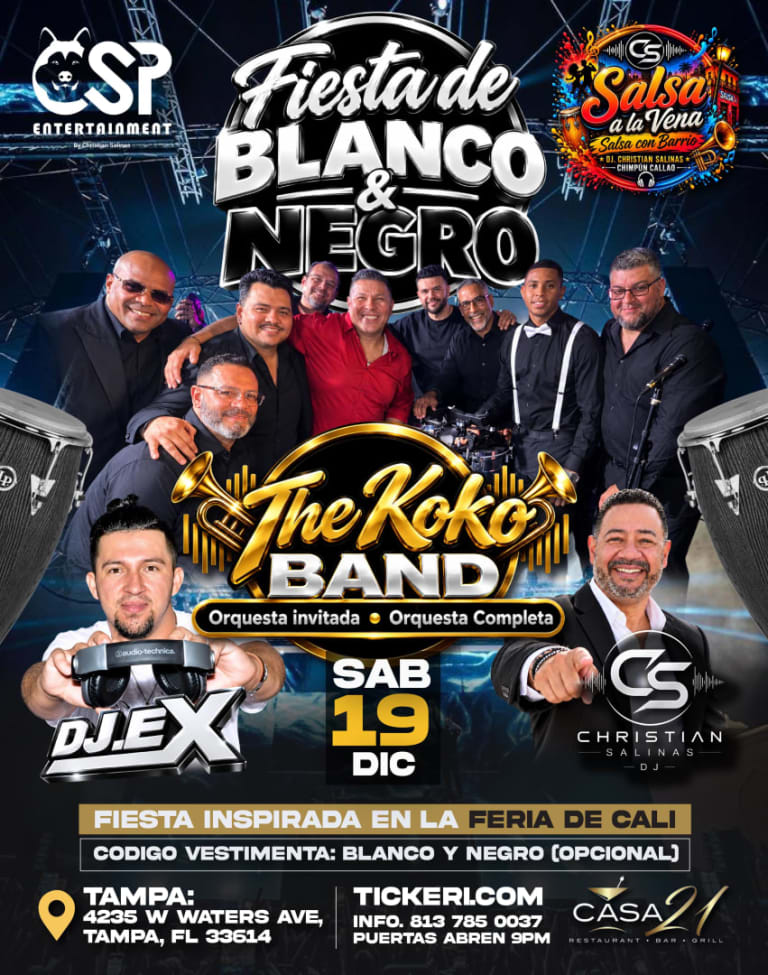 Event - Salsa a la Vena, Salsa con Barrio Dj. Christian Salinas - Tampa, FL - Sat, December 12, 2026} | concert tickets