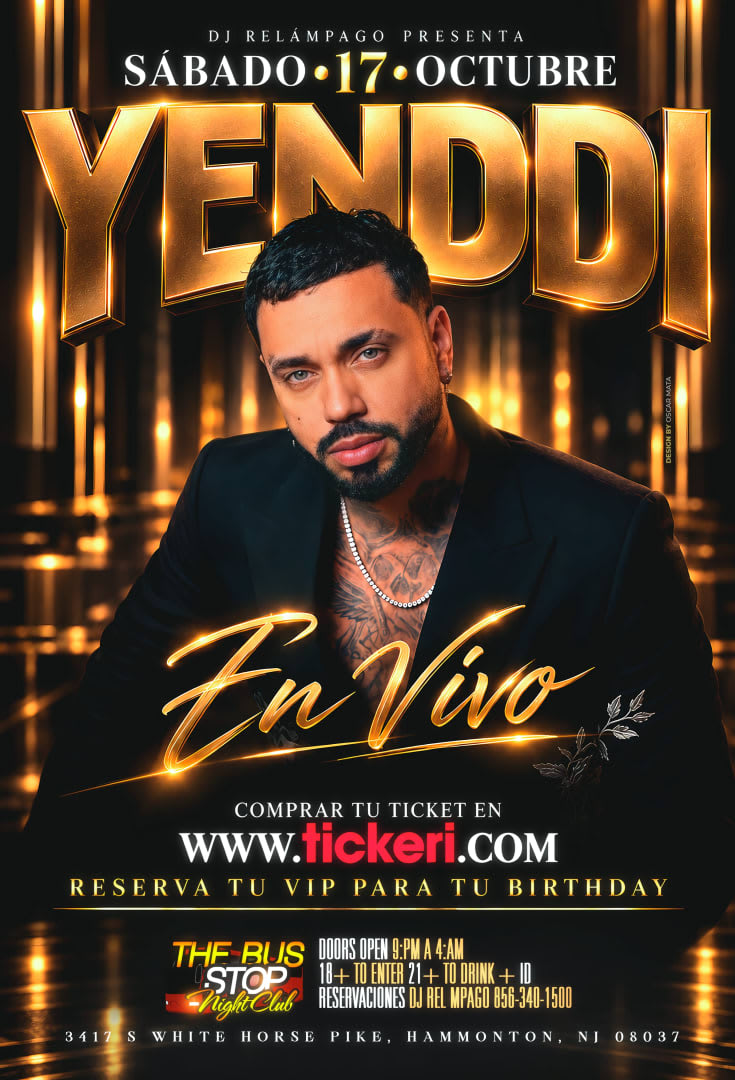 Event - YENDDI EN VIVO - Hammonton, New Jersey - October 17, 2026 | concert tickets