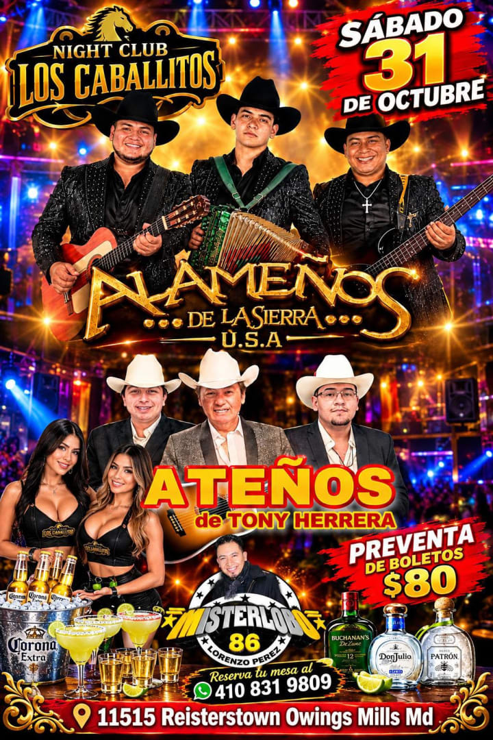 Event - Alameños de la Sierra & Ateños de Tony Herrera en vivo - Owings Mills, Maryland - October 31, 2026 | concert tickets