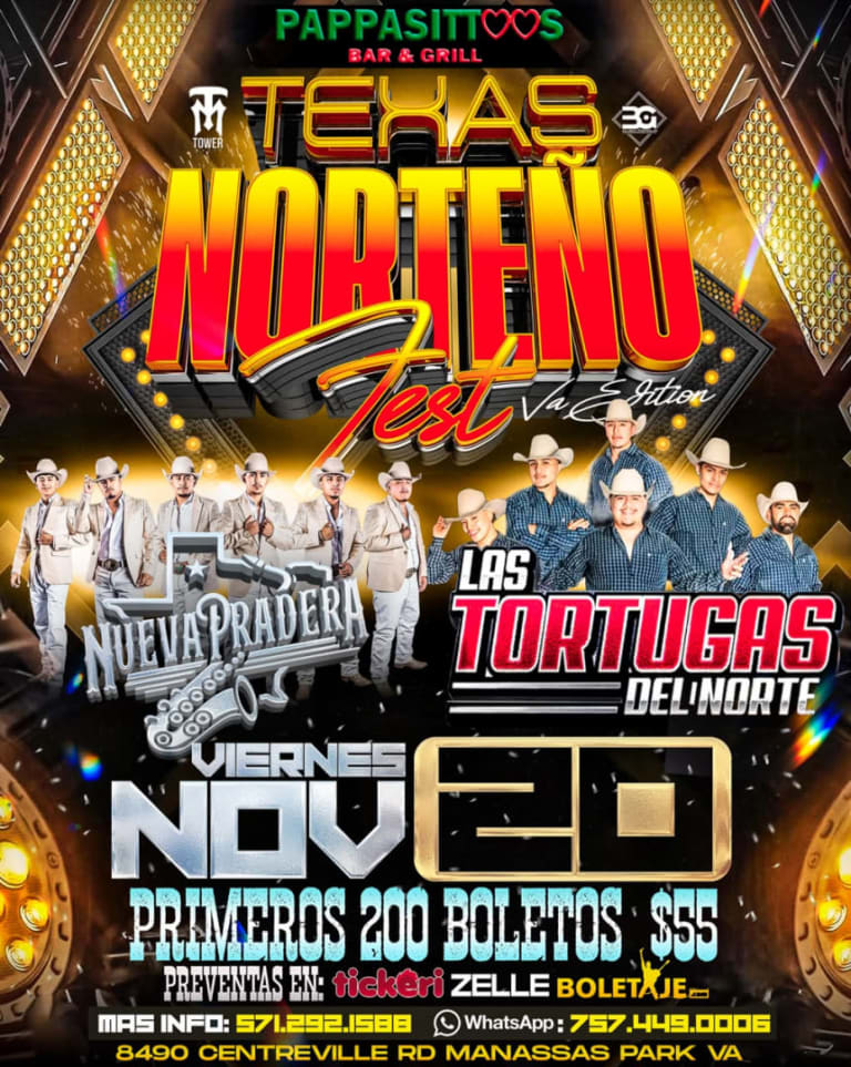 Event - Nueva Pradera Y Tortugas Texas Norteño fest - Manassas Park, Virginia - November 20, 2026 | concert tickets