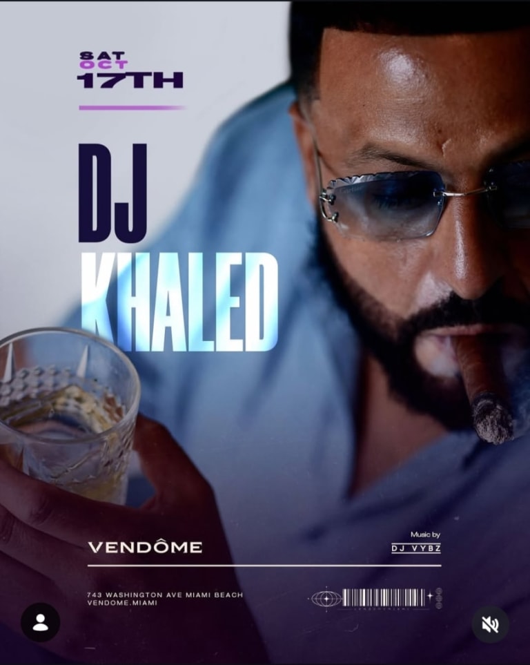 Event - Motion Picture Saturdays DJ Khaled Live At Vendome Miami - Miami Beach, Florida - October 17, 2026 | concert tickets