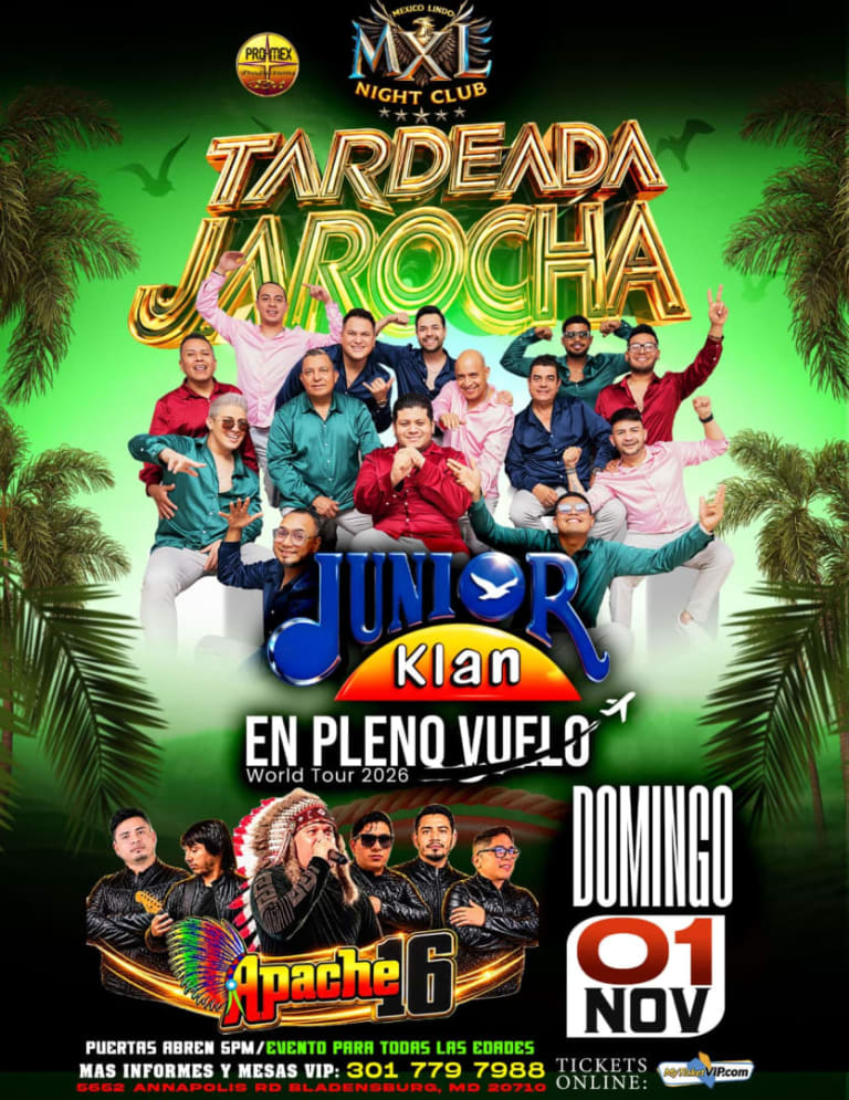 Event - TARDEADA JAROCHA CON JUNIOR KLAN - Bladensburg, Maryland - November 1, 2026 | concert tickets