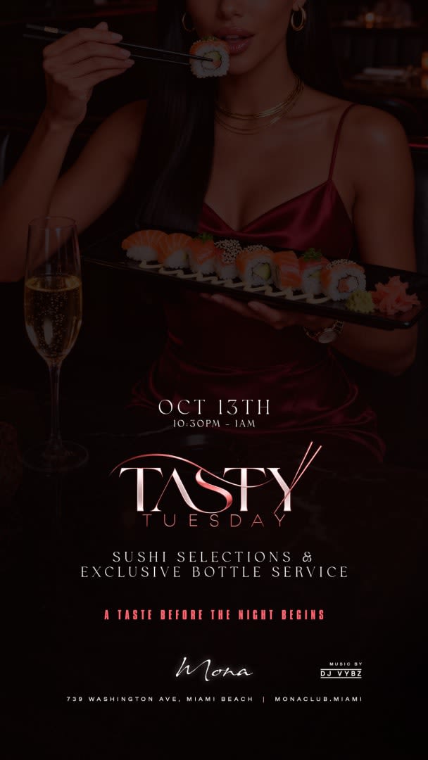 Event - Tasty Tuesday At Mona Miami - Miami Beach, Florida - October 13, 2026 | concert tickets