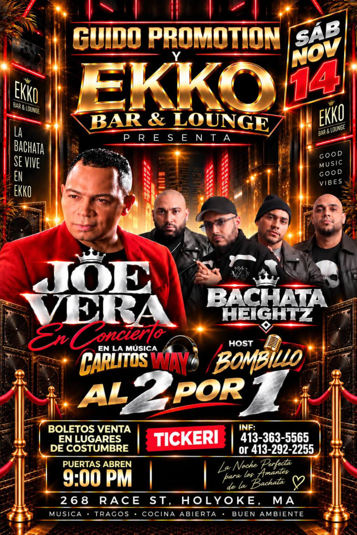 Event - Joe Veras y Bachata Heightz en Concierto!  - Holyoke, Massachusetts - November 14, 2026 | concert tickets