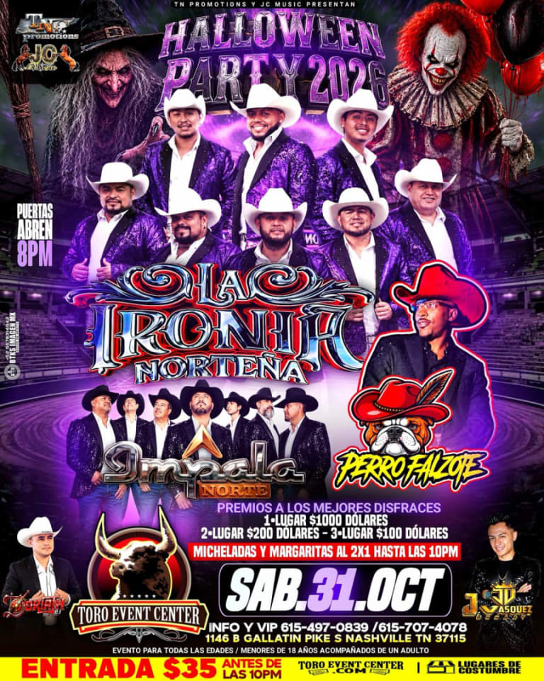 Event - La Ironia Norteña & Impala Norte Halloween Party 2026  - Nashville, Tennessee - October 31, 2026 | concert tickets
