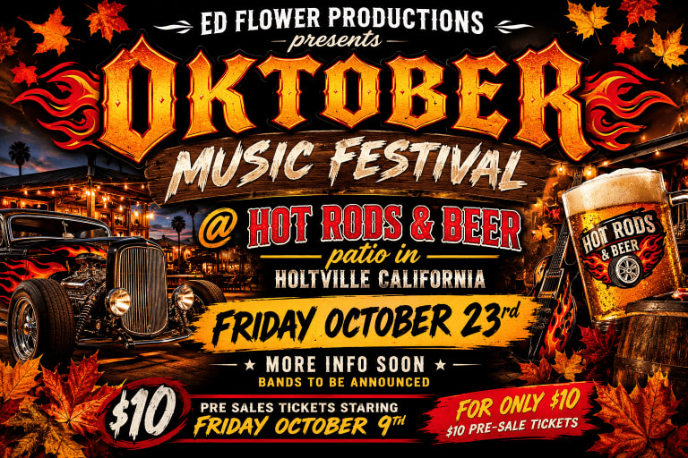 Event - OKTOBER MUSIC ROCK & FIESTA AT HOT RODS AND BEER - Holtville, California - October 23, 2026 | concert tickets