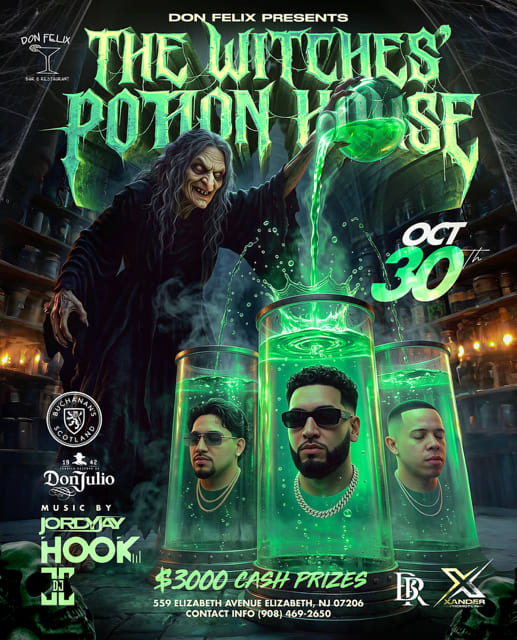 Event - Friday Oct 30th THE WITCHES' POTION HOUSE DJ HOOK - DJ JORDAY JAY - DJ JC - Elizabeth, New Jersey - October 30, 2026 | concert tickets