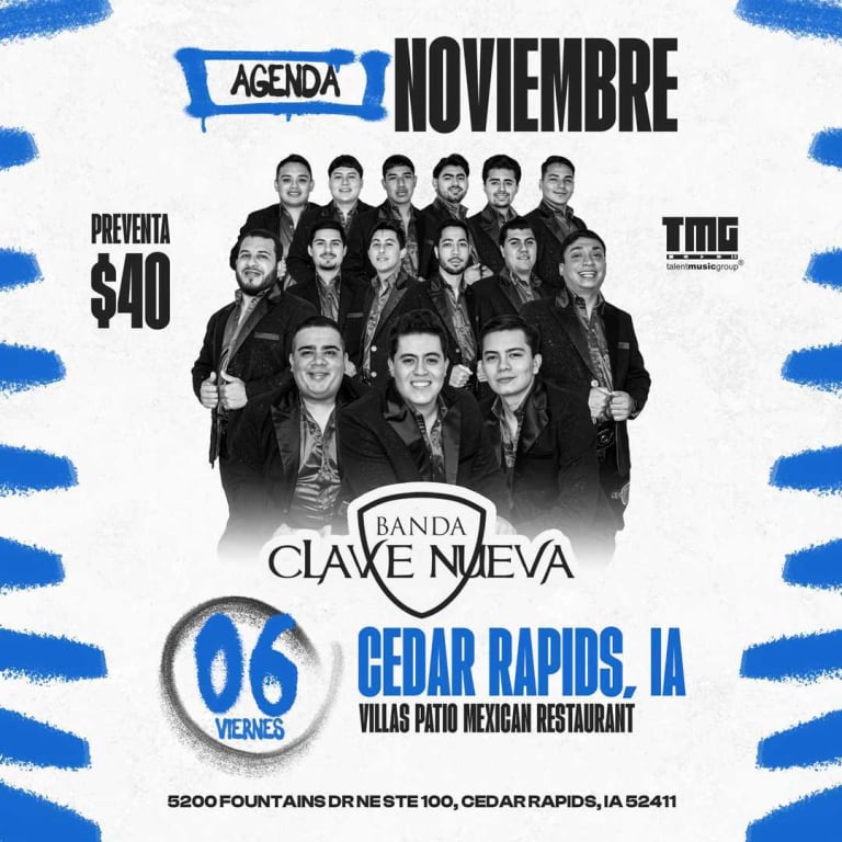 Event - ¡BANDA CLAVE NUEVA EN VIVO EN CEDAR RAPIDS, IOWA! - Cedar Rapids, Iowa - November 6, 2026 | concert tickets