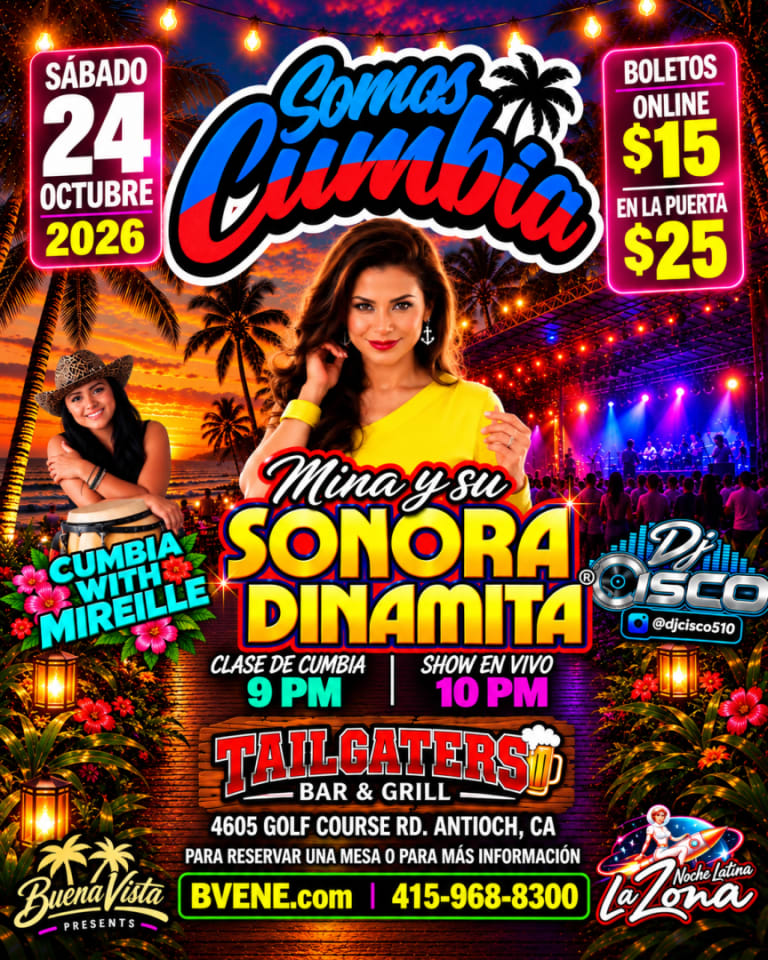 Event - Mina y Su Sonora Dinamita  - Antioch, California - October 24, 2026 | concert tickets