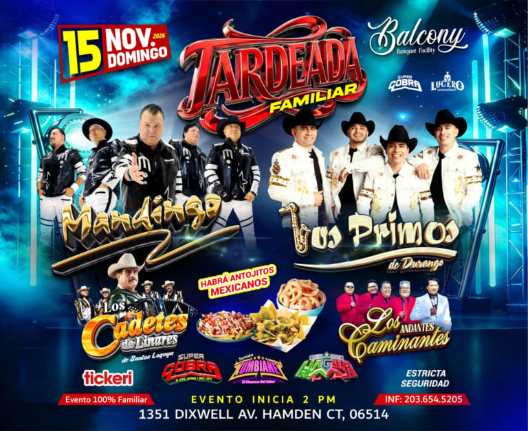 Event - Tardeada Familiar  - Hamden, Connecticut - November 15, 2026 | concert tickets