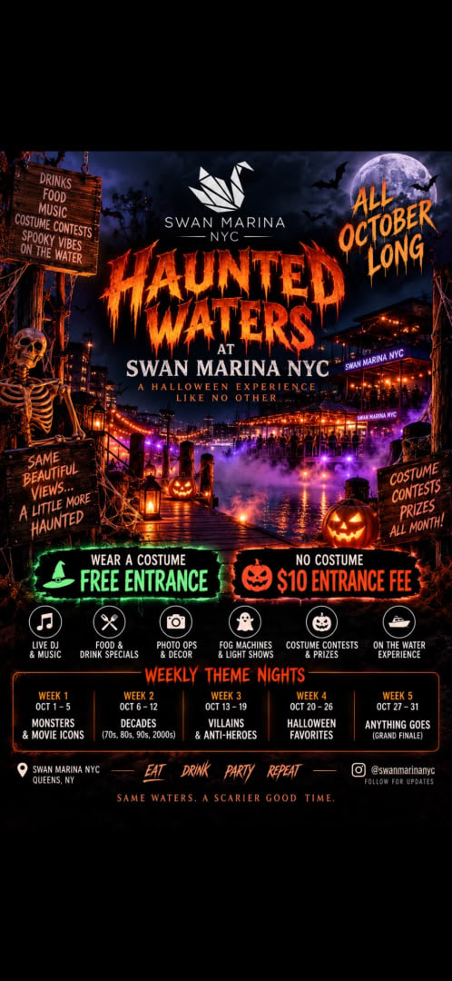 Event - Haunted Waters: Halloween Favorites at Swan Marina NYC 2026 - Queens, New York - October 20, 2026 | concert tickets