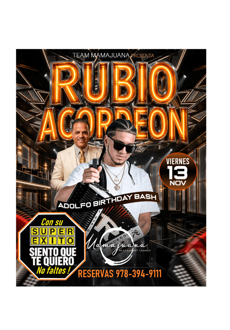 Event - RUBIO ACORDEON en Mamajuana Lawrence Nov 13 - Lawrence, Massachusetts - November 13, 2026 | concert tickets