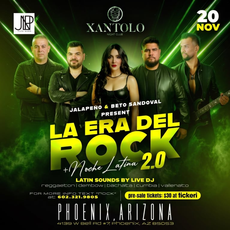 Event - LA ERA DEL ROCK + NOCHE LATINA 2.0 EN PHOENIX, ARIZONA! - Phoenix, Arizona - November 20, 2026 | concert tickets