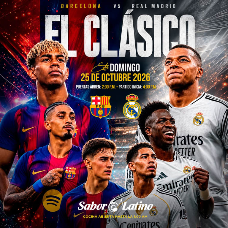 Event - BARCELONA VS REAL MADRID | Sabor Latino - Queens, NY - Sun, October 25, 2026} | concert tickets