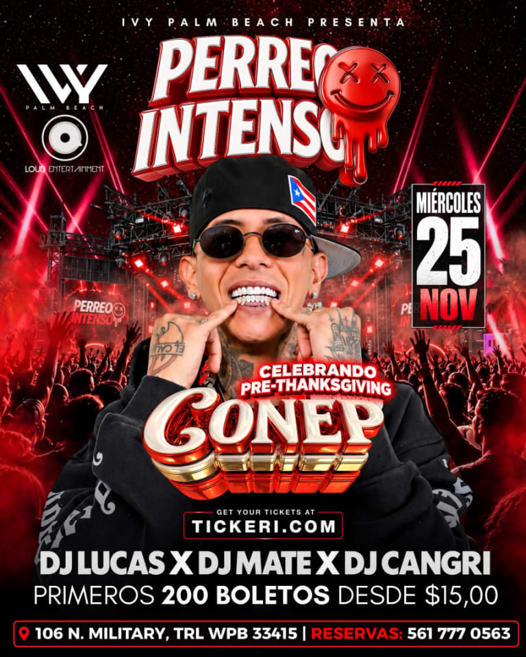 Event - CONEP X THANKSGIVING EN IVY PALM BEACH  - West Palm Beach, Florida - November 25, 2026 | concert tickets