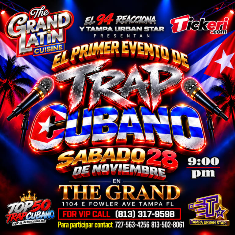 Event - PRIMER EVENTO DE TRAP CUBANO EN TAMPA 🇨🇺 - Tampa, FL - Sat, November 28, 2026} | concert tickets