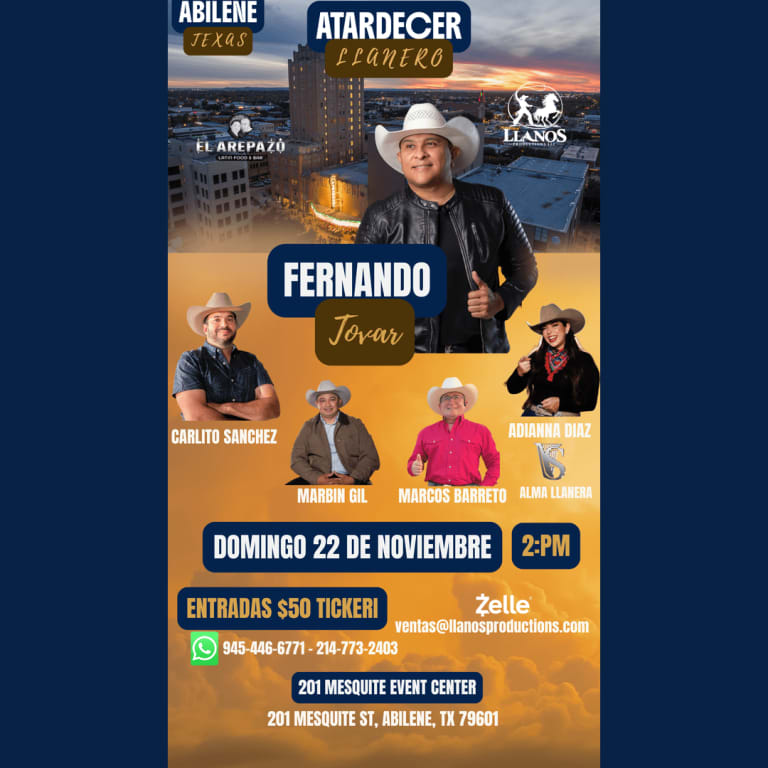 Event - ATARDECER LLANERO - Abilene, TX - dom, 22 de noviembre de 2026} | concert tickets