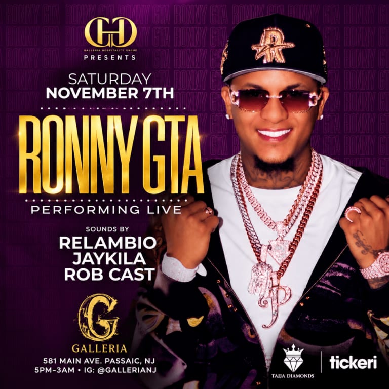 Event - RONNY GTA Performing Live at Galleria - New Jersey - Passaic, New Jersey - November 7, 2026 | concert tickets