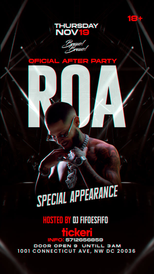 Event - Roa official after party  - Washington, DC - Thu, November 19, 2026} | concert tickets