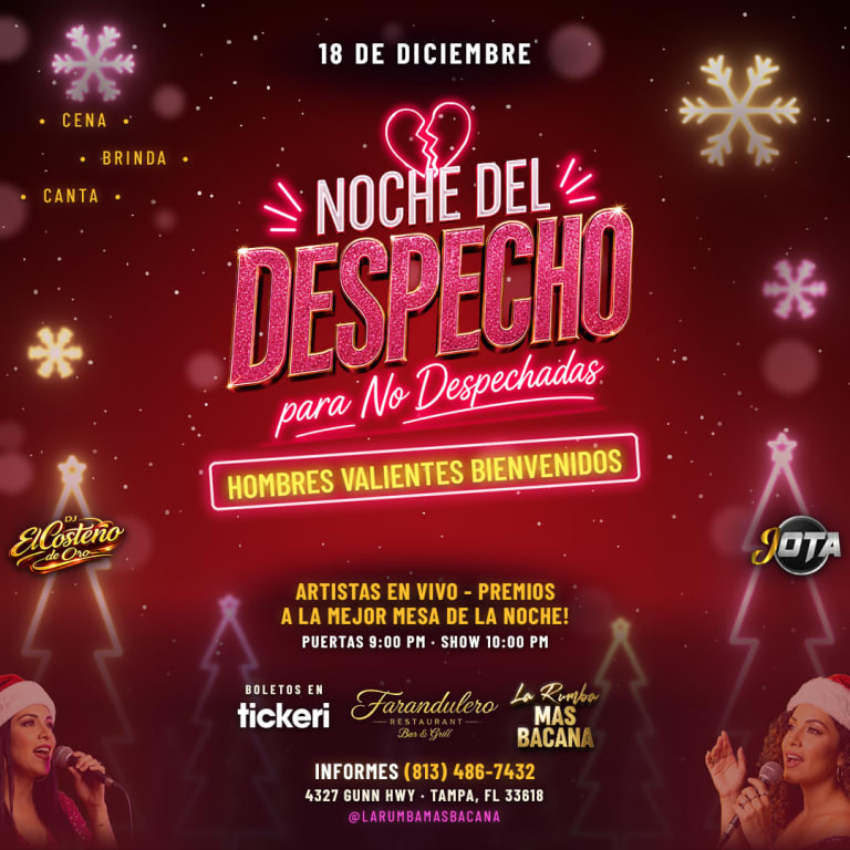 Event - Noche del Despecho Para no despechadas " Hombres valientes, Bienvenidos!" TAMPA - Tampa, Florida - December 18, 2026 | concert tickets