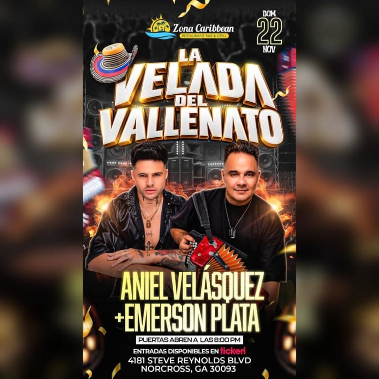 Event - ANIEL VELASQUEZ & EMERSON PLATA EN ZONA CARIBBEAN - Norcross, Georgia - November 22, 2026 | concert tickets