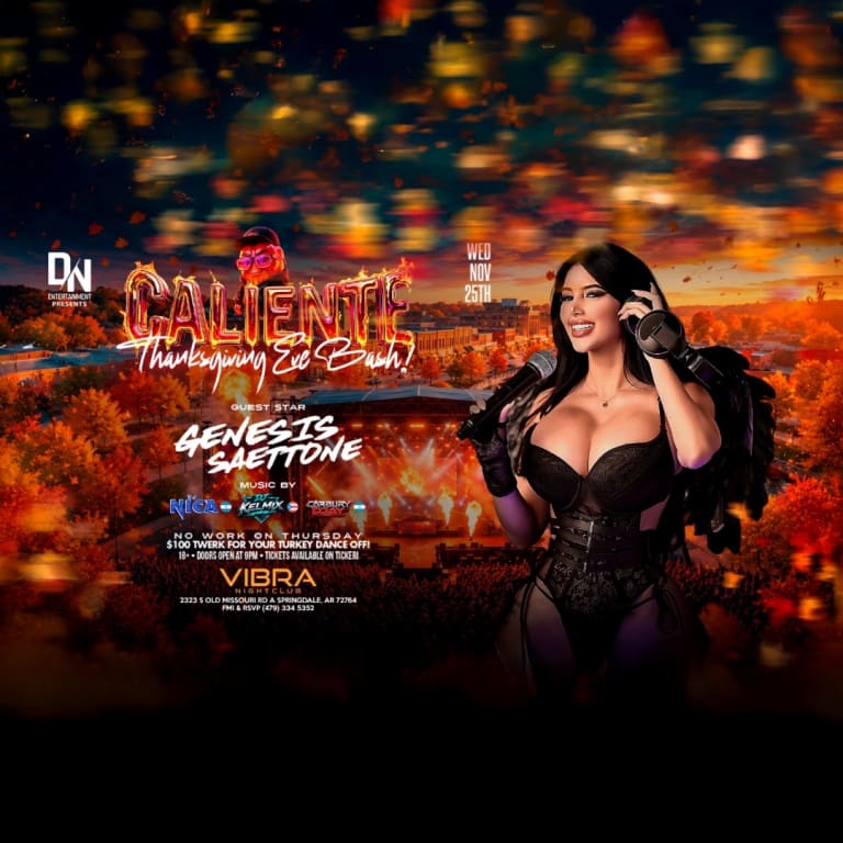 Event - Caliente: Thanksgiving Eve Bash in Springdale - Springdale, AR - mié, 25 de noviembre de 2026} | concert tickets