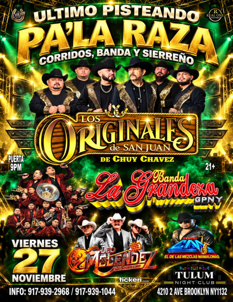 Event - ¡Último Pisteando Pa’ La Raza! 🤠🍻con Originales de San Juan!🇲🇽 - Brooklyn, New York - November 27, 2026 | concert tickets
