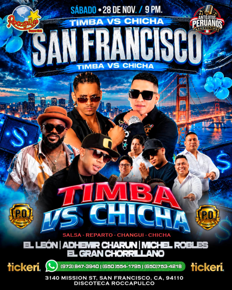 Event - Timba vs chicha  - San Francisco, California - November 28, 2026 | concert tickets