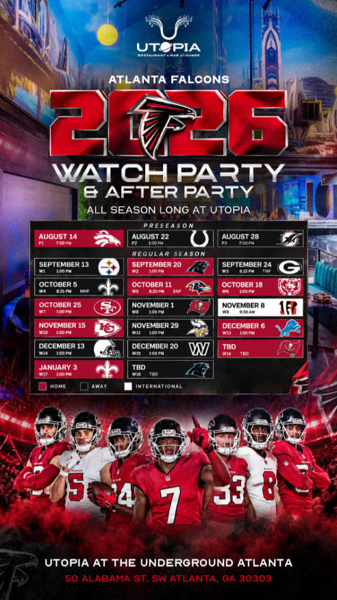 Event - ATLANTA FALCONS 2026 — Watch Party & After Party - Atlanta, GA - vie, 14 de agosto de 2026} | concert tickets