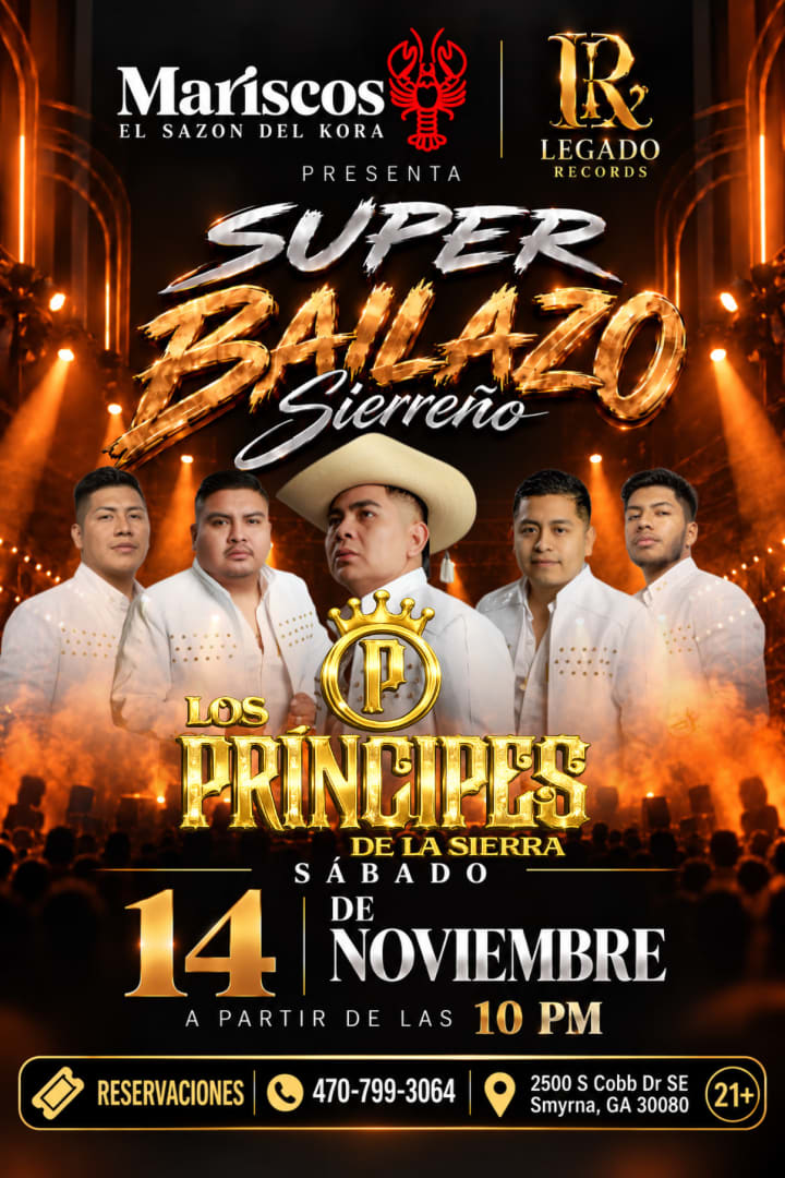 Event - Concierto de los príncipes super bailazo sierreño - Smyrna, Georgia - November 14, 2026 | concert tickets
