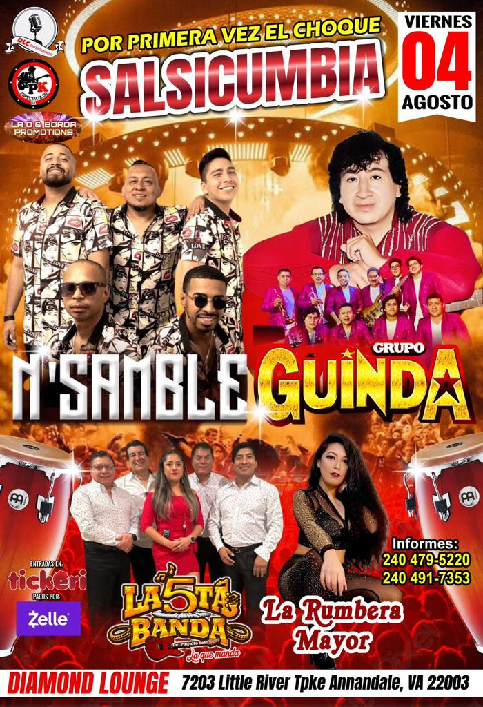 Event - N’SAMBLE , GRUPO GUINDA , LA QUINTA BANDA EN VIVO ! ANNANDALE VA  - Annandale, Virginia - August 4, 2023 | concert tickets