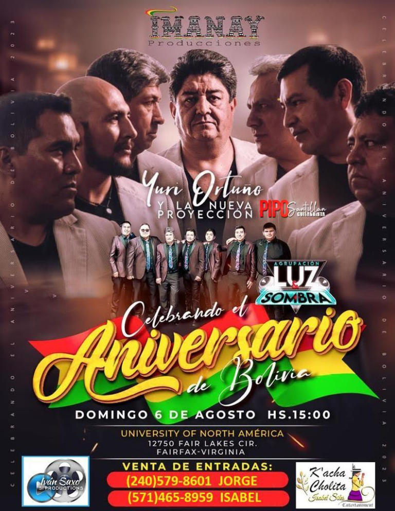 Event - YURI ORTUÑO Y LA NUEVA PROYECCION , AGRUPACION LUZ Y SOMBRA EN VIVO !!! - Fairfax, Virginia - August 6, 2023 | concert tickets