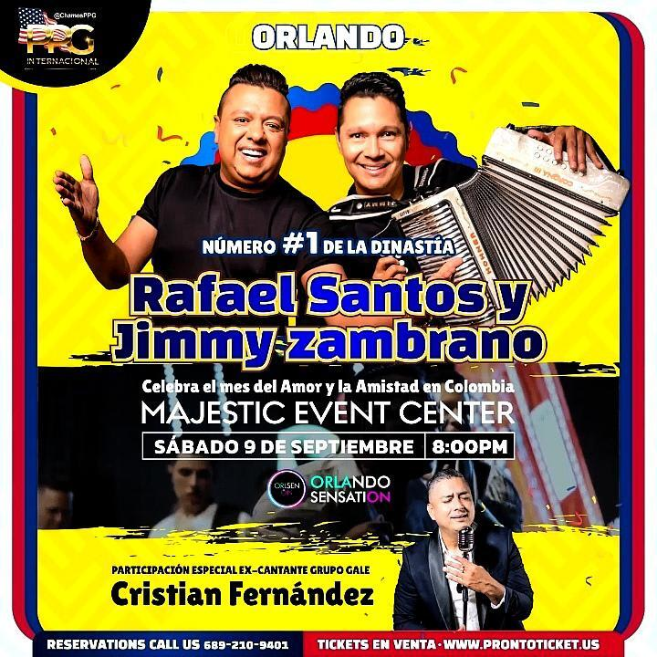 Event - RAFAEL SANTOS Y JIMMY ZAMBRANO EN CONCIERTO ! - Orlando, Florida - September 9, 2023 | concert tickets