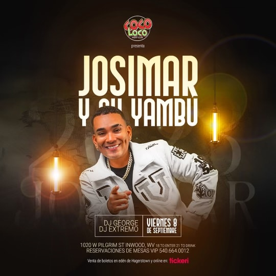 Event - Josimar & su yambu  - Inwood, West Virginia - September 8, 2023 | concert tickets