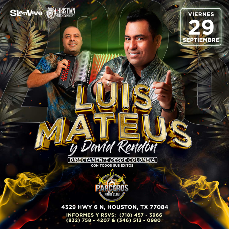 Event - LUIS MATEUS & DAVID RENDÓN ! HOUSTON,TX - Houston, Texas - September 29, 2023 | concert tickets