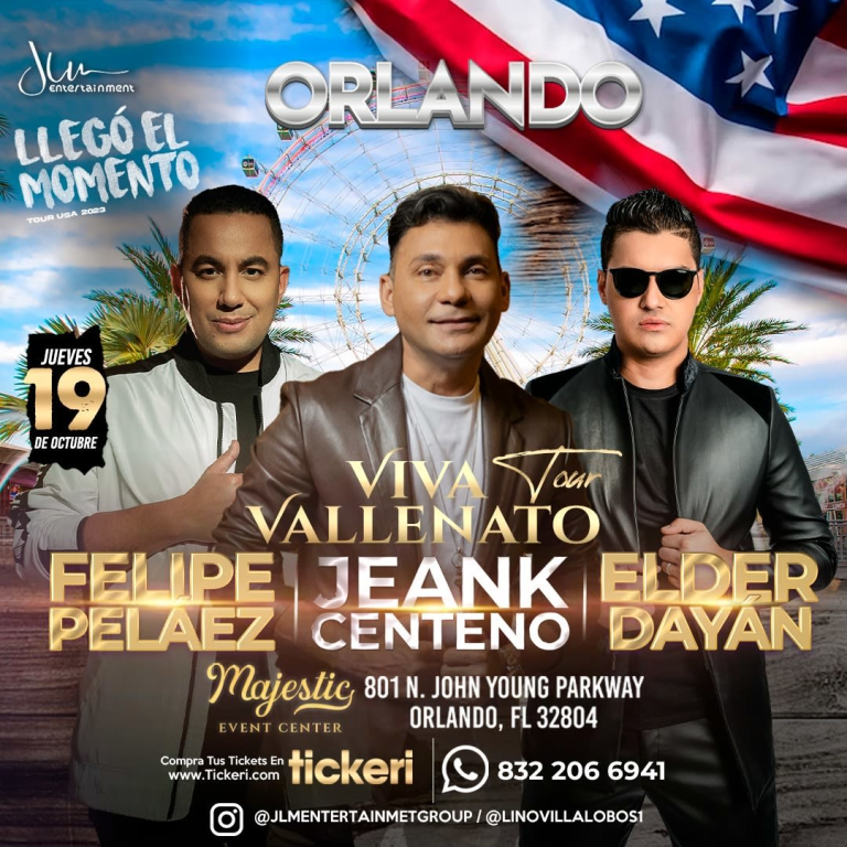 Event - Orlando (Florida) - FELIPE PELÁEZ, ELDER DAYÁN DÍAZ ¡EN CONCIERTO! Viva Vallenato Tour 2023 - Orlando, Florida - October 19, 2023 | concert tickets