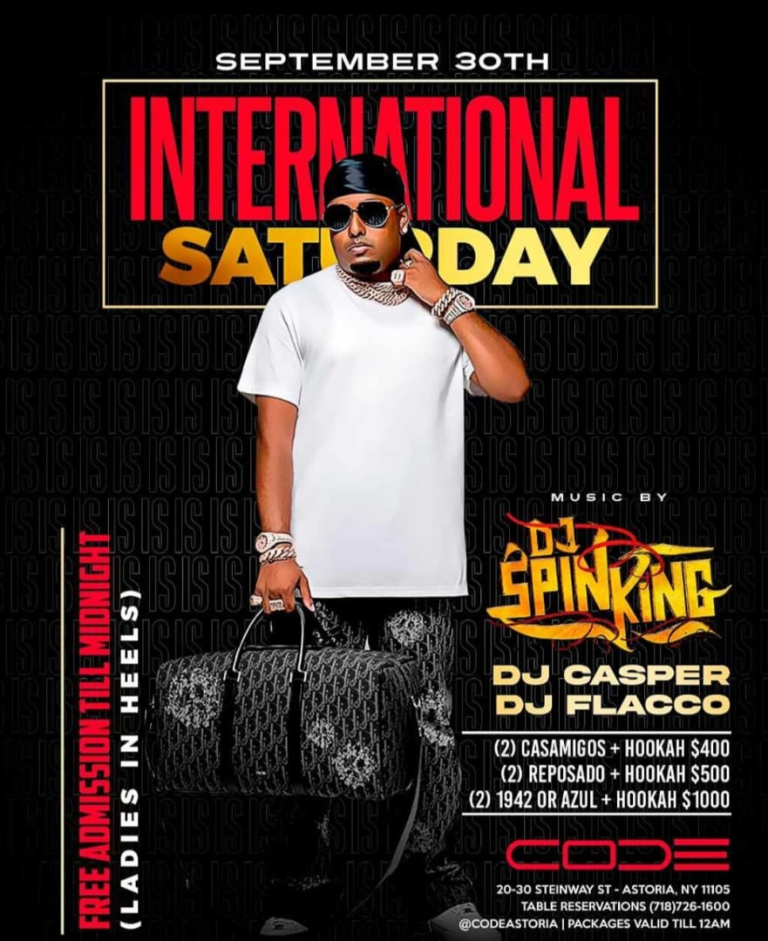 Event - International Saturdays DJ Spinking Live At Code Astoria - Astoria, New York - September 30, 2023 | concert tickets