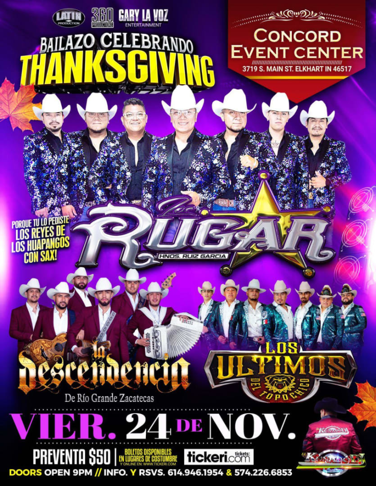 Event - LOS RUGAR , LA DESCENDENCIA DE RIO GRANDE ZACATECAS , LOS ULTIMOS DEL TOPOCHICO EN VIVO ! - Elkhart, Indiana - 24 de noviembre de 2023 | concert tickets