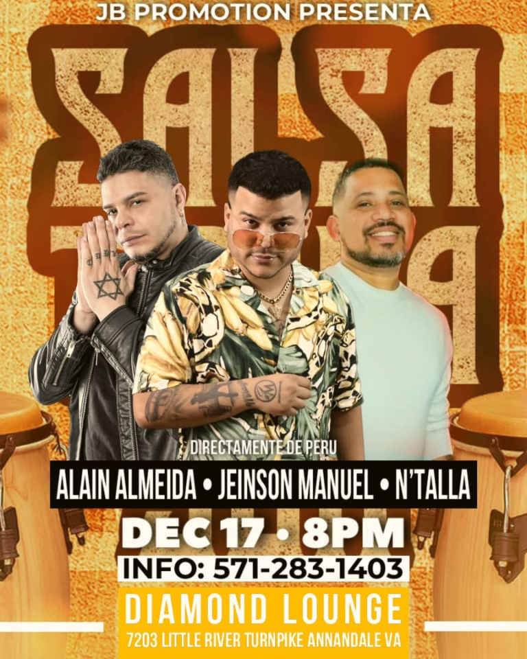 Event - Salsa en el Barrio con Jeison Manuel-Alain Almeida-Cesar N'talla - Annandale, Virginia - December 17, 2023 | concert tickets