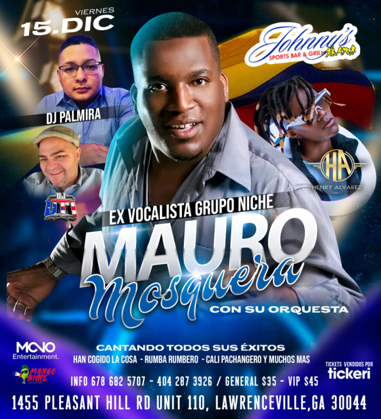 Event - Mauro Mosquera En Vivo @ Johnnys Sports Bar & Grill - Lawrenceville, Georgia - December 15, 2023 | concert tickets