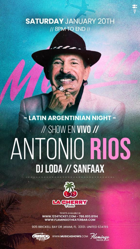 Event - ANTONIO RIOS EN CONCIERTO ! MShows - Miami, Florida - January 20, 2024 | concert tickets