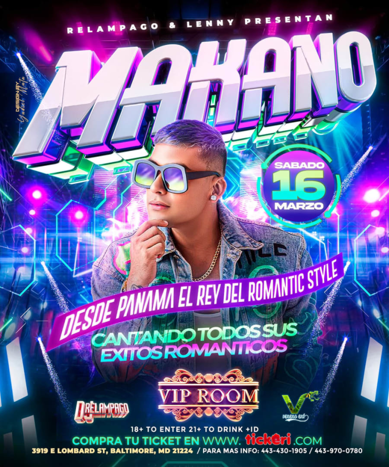 Event - MAKANO EN CONCIERTO - Baltimore, Maryland - March 16, 2024 | concert tickets