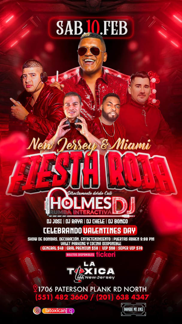 Event - FIESTA ROJA DESDE CALI DJ HOLMES - North Bergen, New Jersey - February 10, 2024 | concert tickets