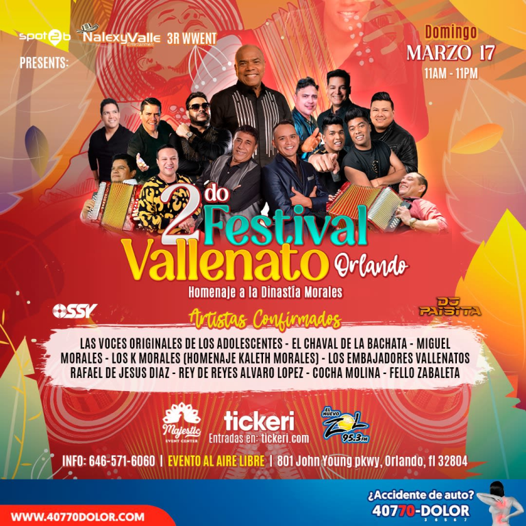 Event - 2do Festival Vallenato Orlando  - Orlando, Florida - March 17, 2024 | concert tickets