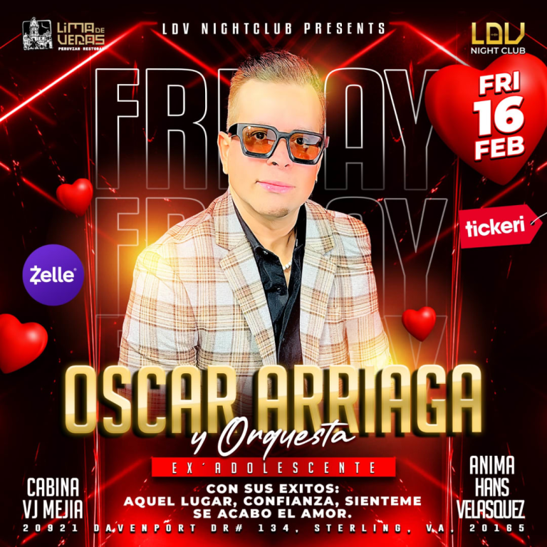 Event - Oscar Arriaga en LDV NIGHT CLUB - Sterling, Virginia - February 16, 2024 | concert tickets