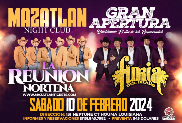 Event - LA REUNION NORTEÑA Y LA FURIA DEL BRAVO EN VIVO ! - Houma, Louisiana - February 10, 2024 | concert tickets