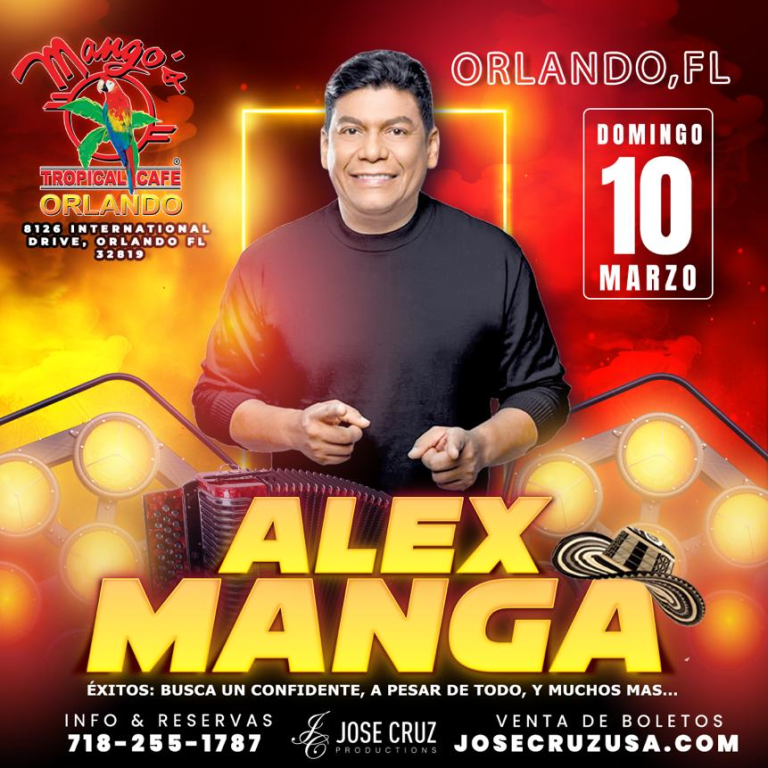 Event - Alex Manga: Concierto Vallenato en Orlando, FL. - 10 Marzo 2024 - JCP - Orlando, Florida - March 10, 2024 | concert tickets